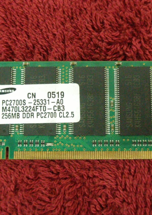 Samsung 256 MB SO-DIMM 266 MHz DDR Memory M470L3224FT0-CB0