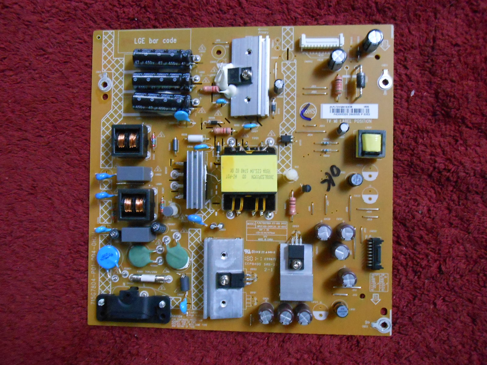 Πλακέτα LG Power Board 715G7804-P01-004-0H2H ΓΧ Πλακέτα LG Power Board 715G7804-P01-004-0H2H ΓΧ