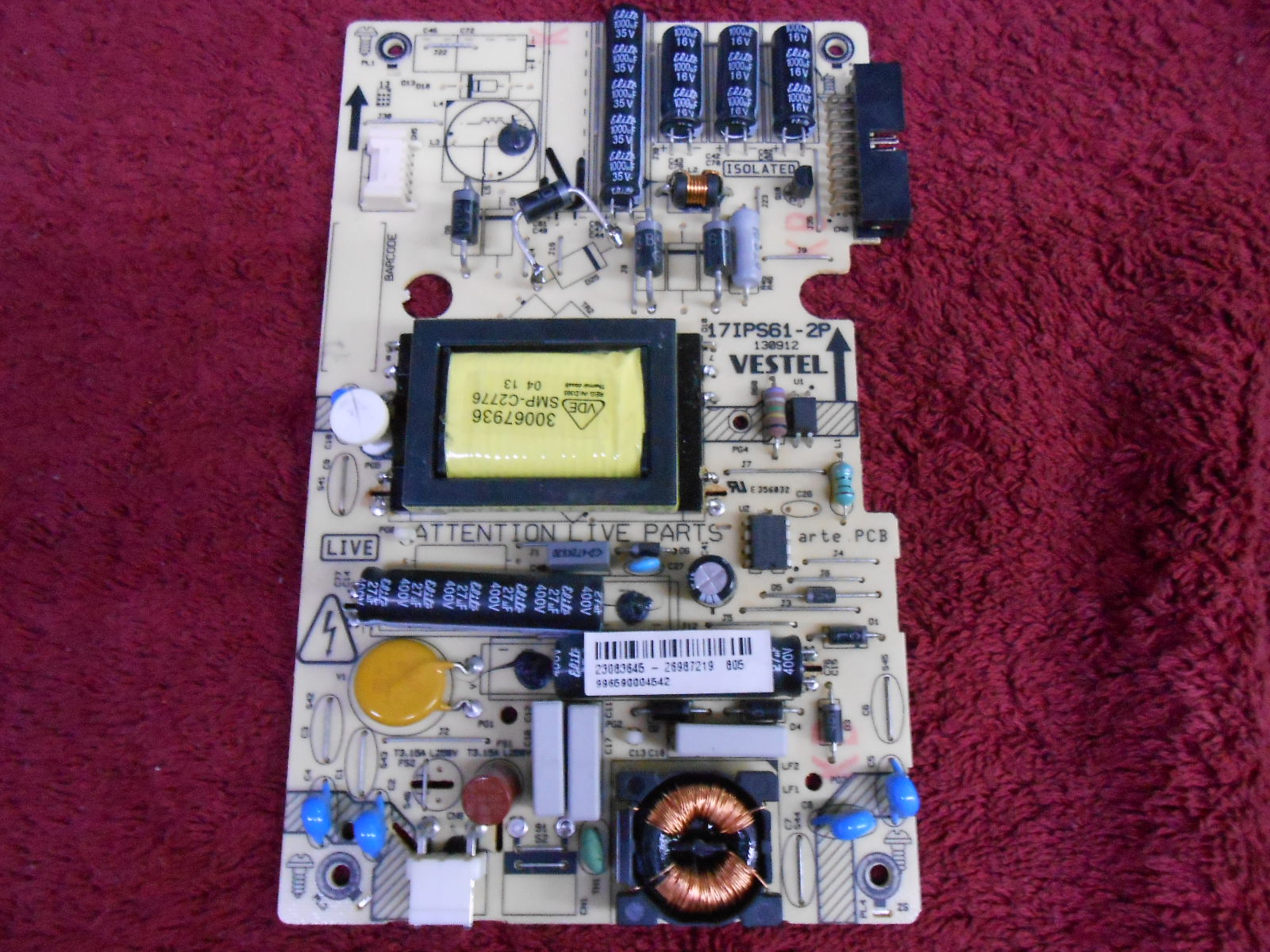 Πλακέτα VESTEL 17IPS61-2P 130912 POWER SUPPLY BOARD ΝΤ Πλακέτα VESTEL 17IPS61-2P 130912 POWER SUPPLY BOARD ΝΤ