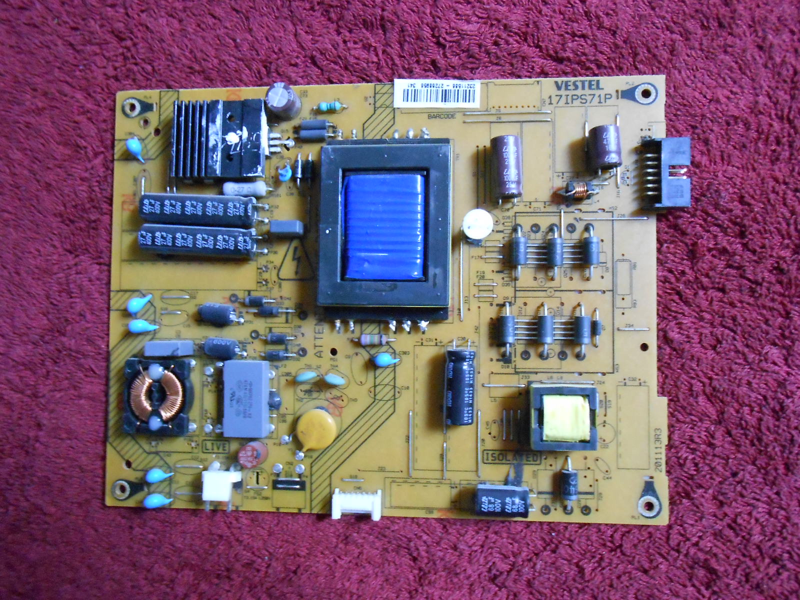 Πλακέτα VESTEL Power Supply Board 17IPS71P ΓΧ Πλακέτα VESTEL Power Supply Board 17IPS71P ΓΧ